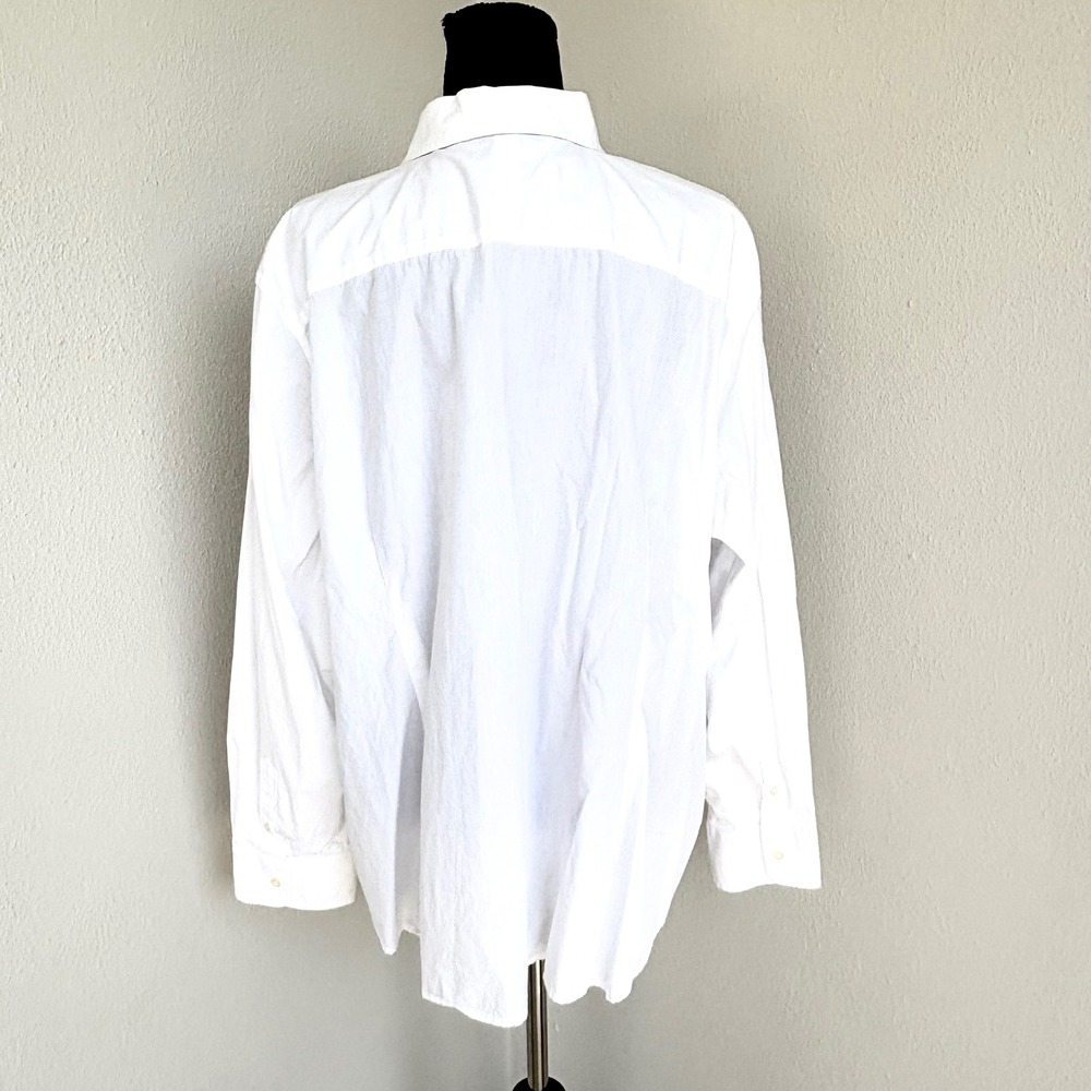 Ralph Lauren LRL Ruffle Front Button Down Shirt Womens L White Preppy Old Money - Picture 4 of 11